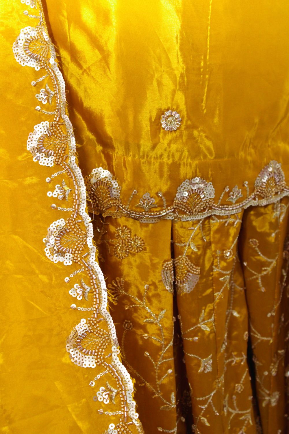 Mustard Yellow Embroidered Sharara Suit