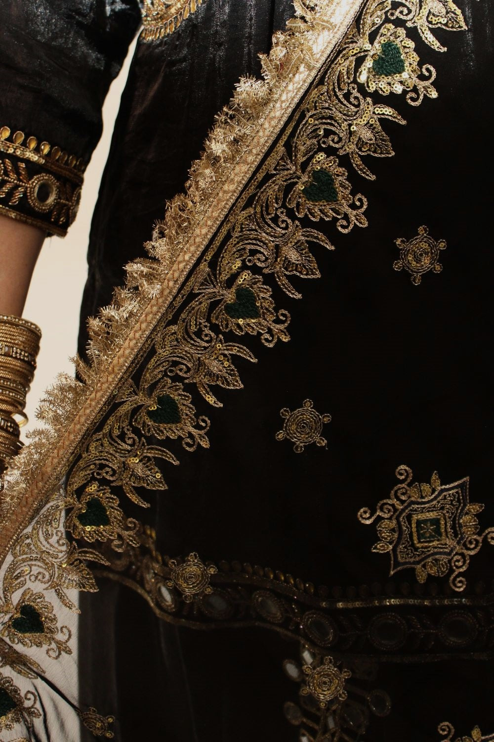 Black Dhoti Skirt Suit