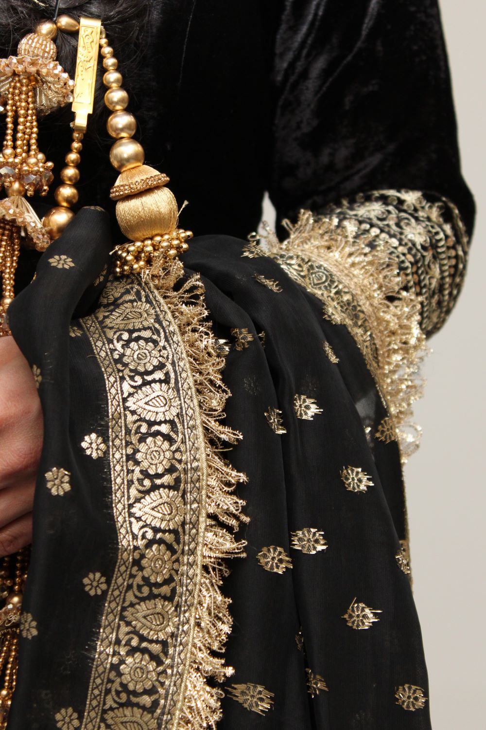 Black Velvet Long Anarkali Suit