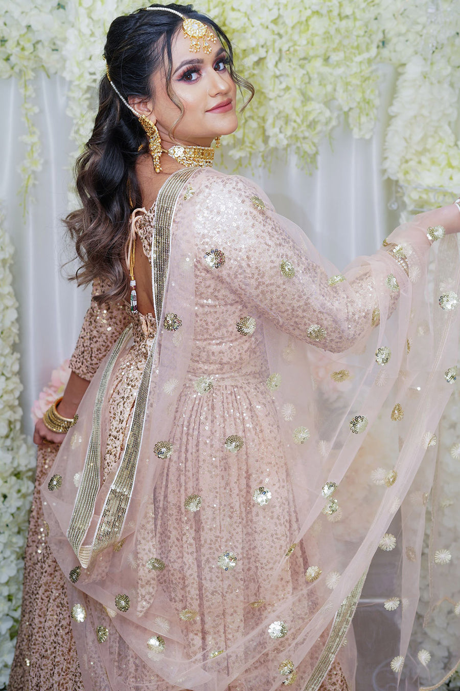 Rose Gold Sequin Lehenga