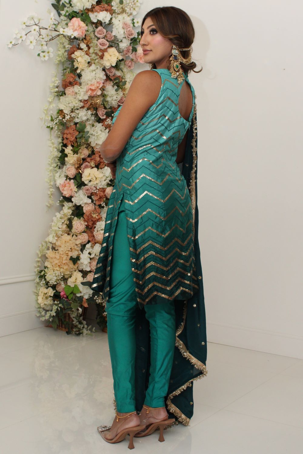 Teal Blue Ombre Pajami Suit