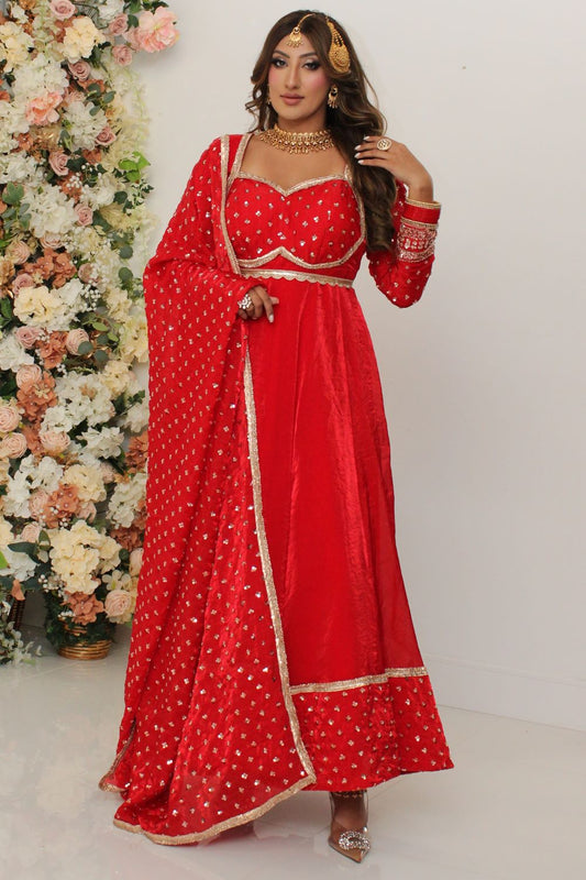 Red Anarkali Suit