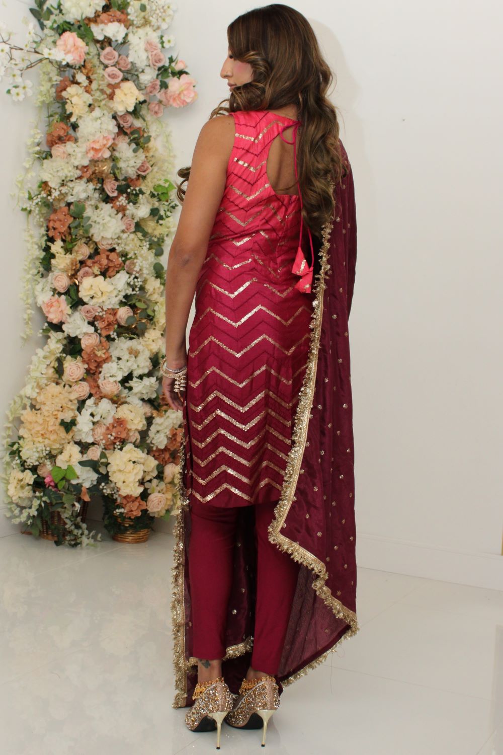 Deep Wine Ombre Pajami Suit