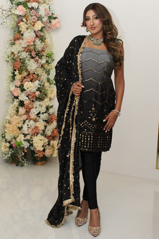 Black Ombre Pajami Suit