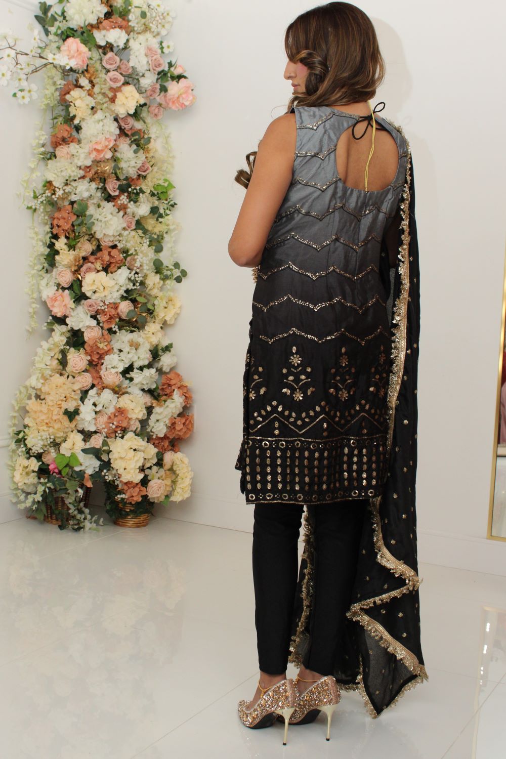 Black Ombre Pajami Suit