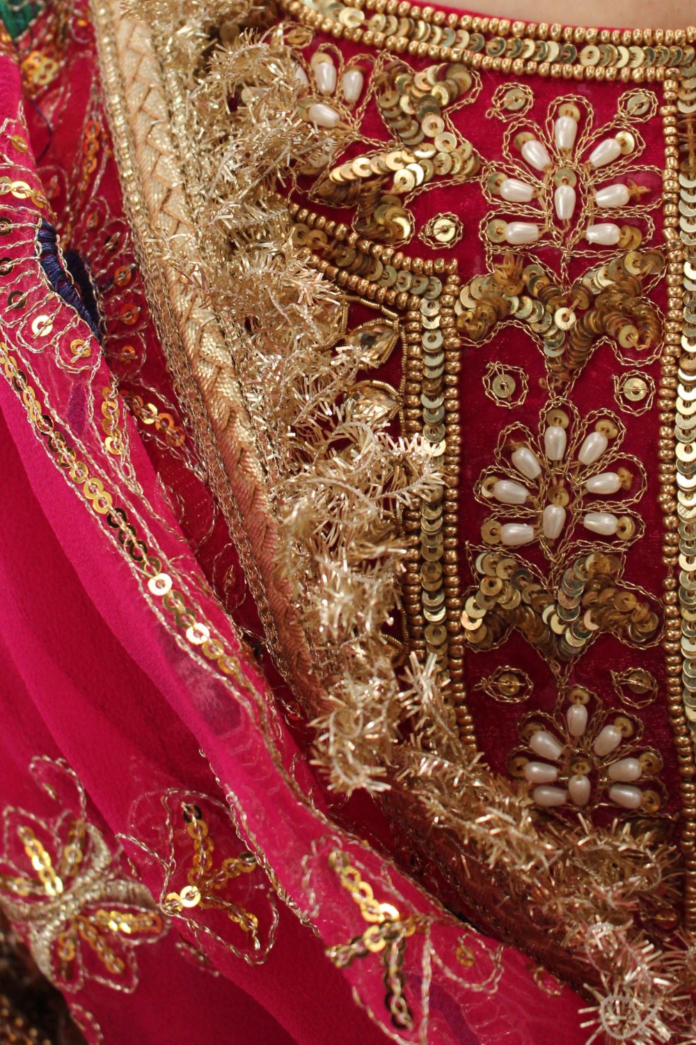 Red Pink Dhoti Skirt Suit