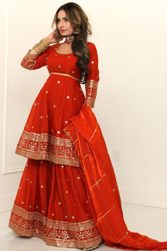 Orange Sharara Suit