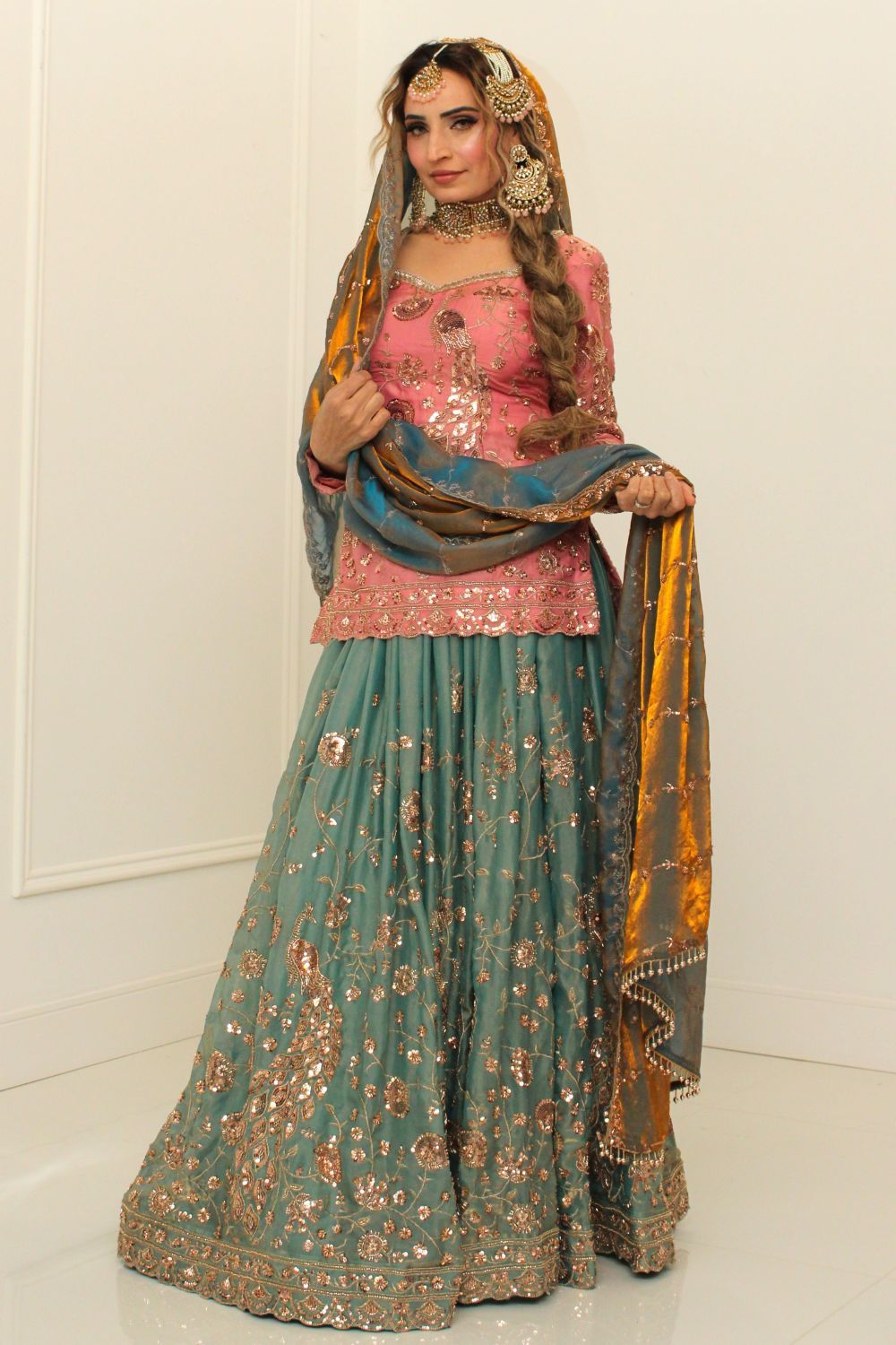 3D Peacock Lehnga