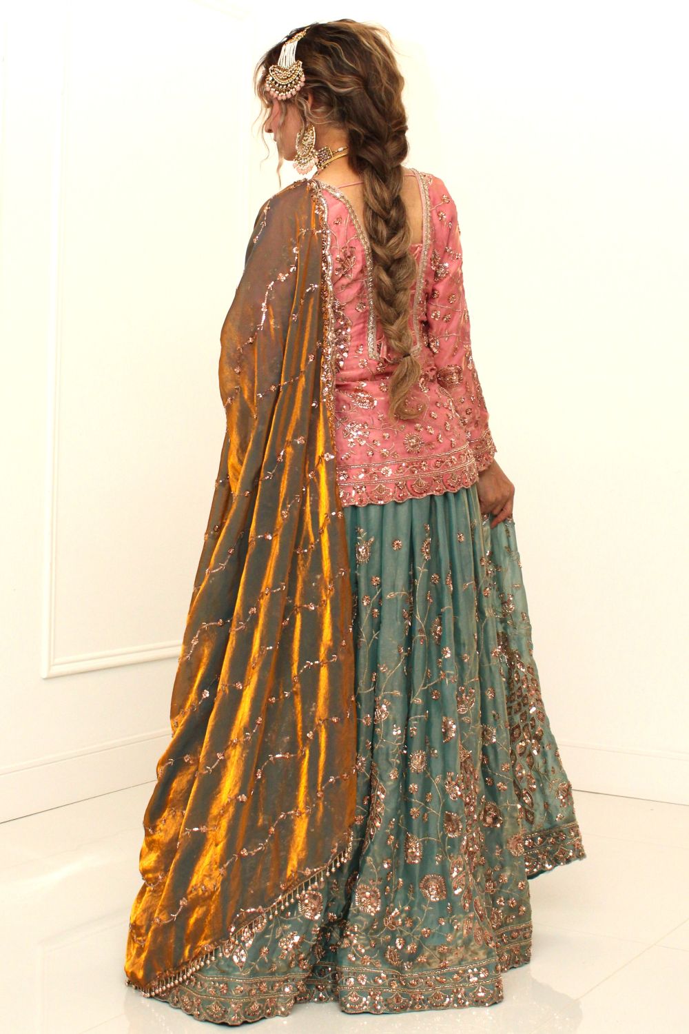 3D Peacock Lehnga