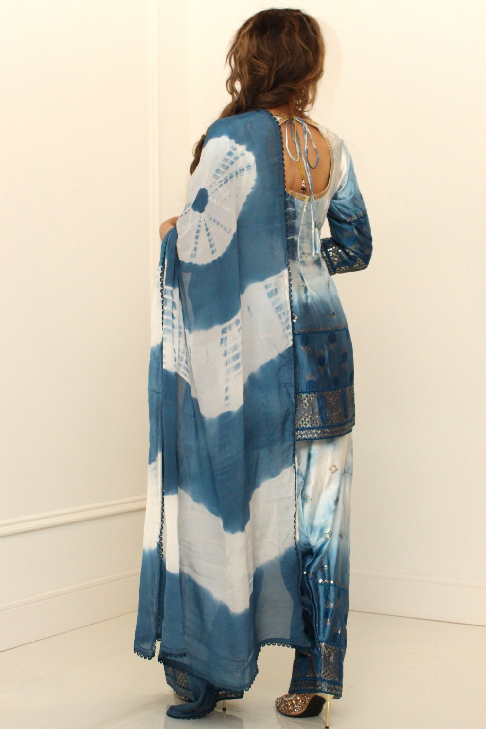 Blue Tie-Dye Salwar Suit