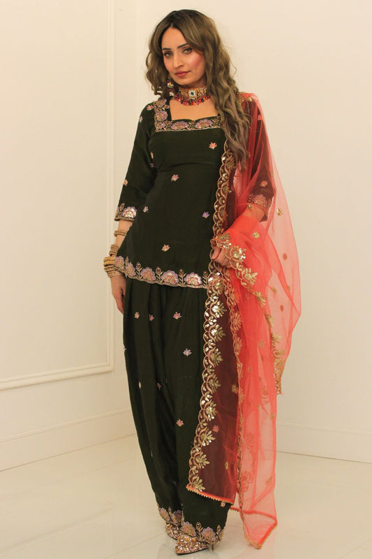 Mehndi Green Salwar Suit
