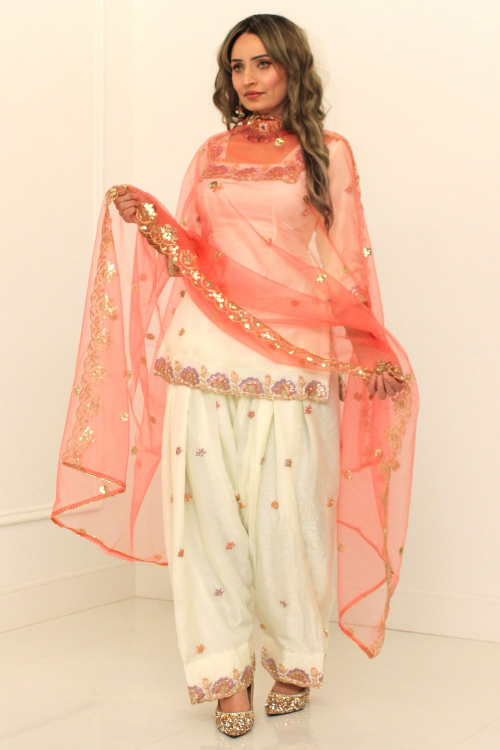 Cream White Salwar Suit