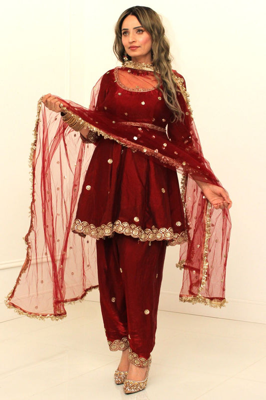 Maroon Anarkali Suit
