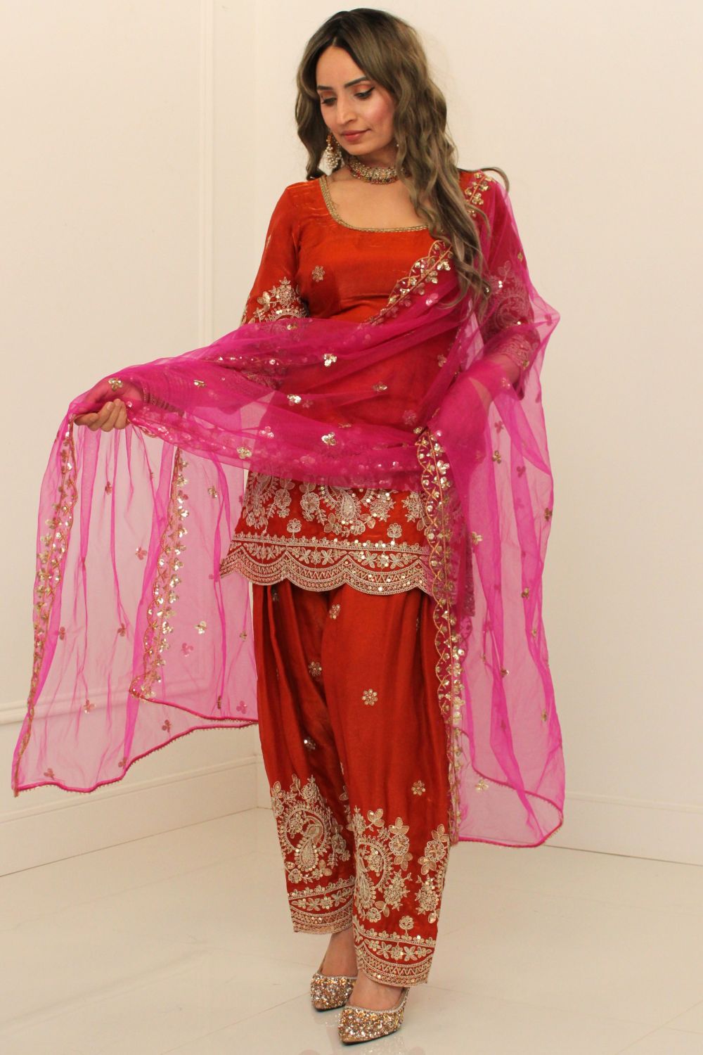 Burnt Orange Salwar Suit