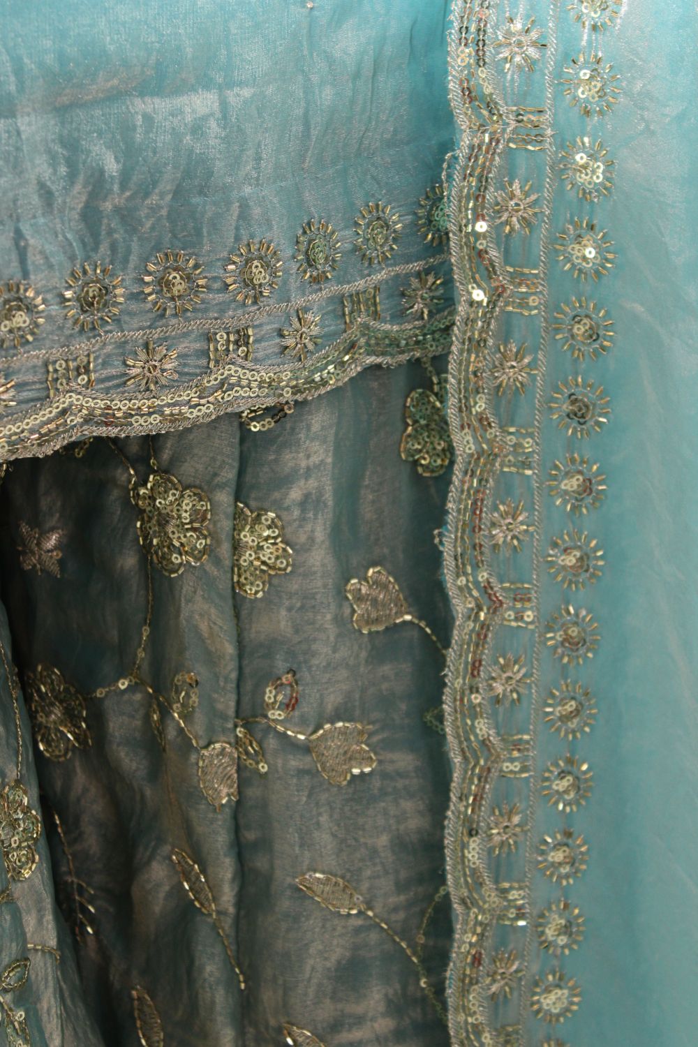 Baby Blue Embroidered Sharara Suit