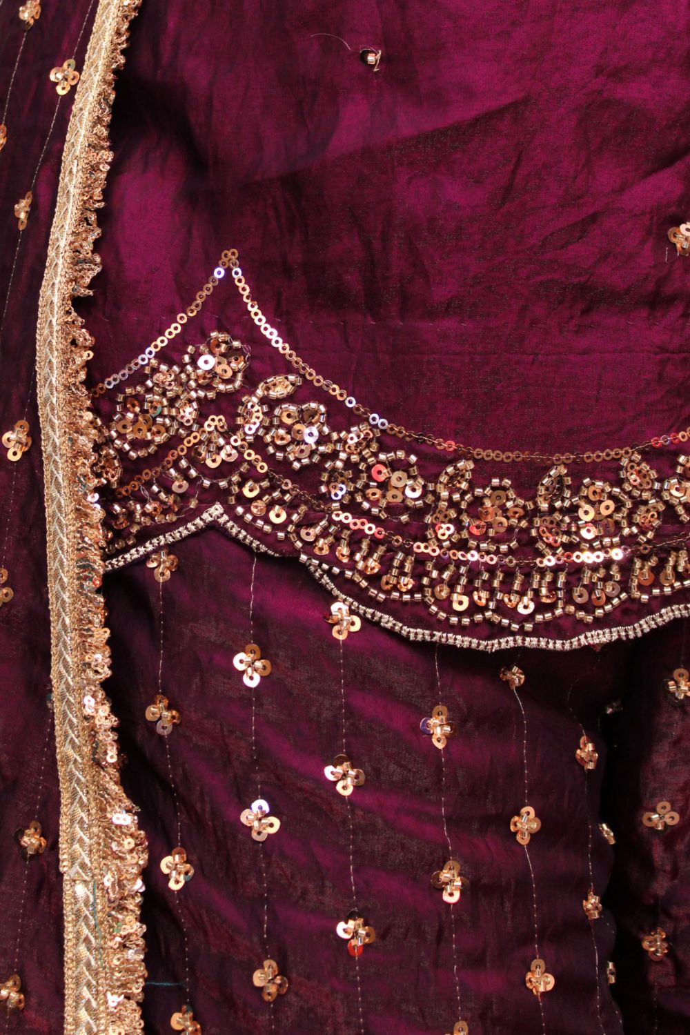Eggplant Embroidered Bell Bottoms