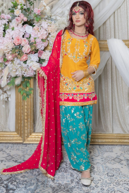 3D Shimmer Hand Embroidered Salwar Suit