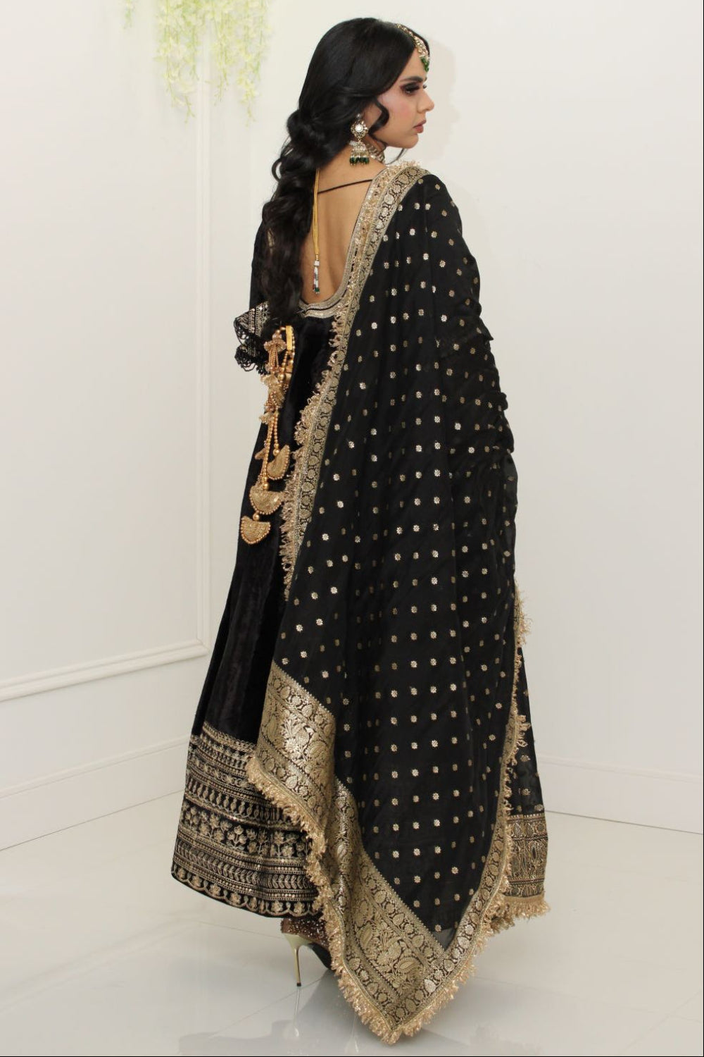 Black Velvet Long Anarkali Suit