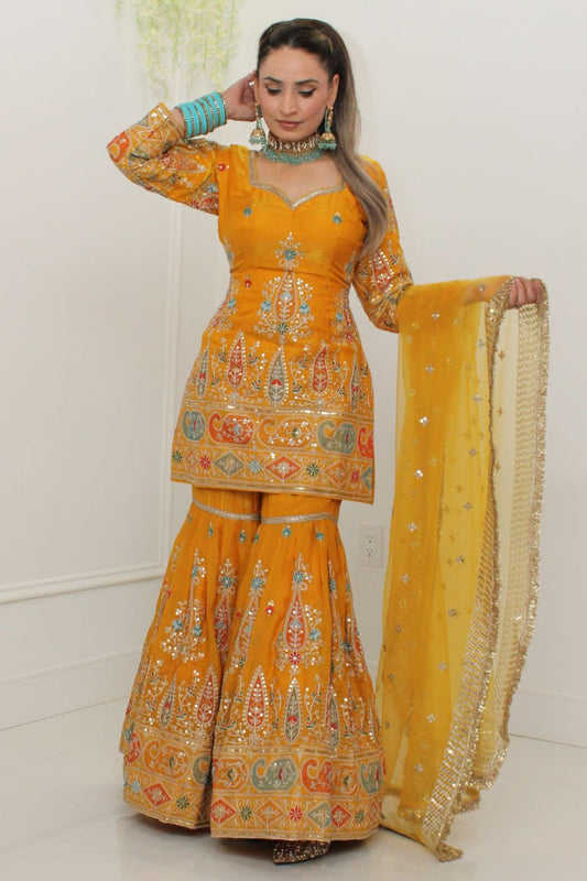 Yellow Gharara Suit